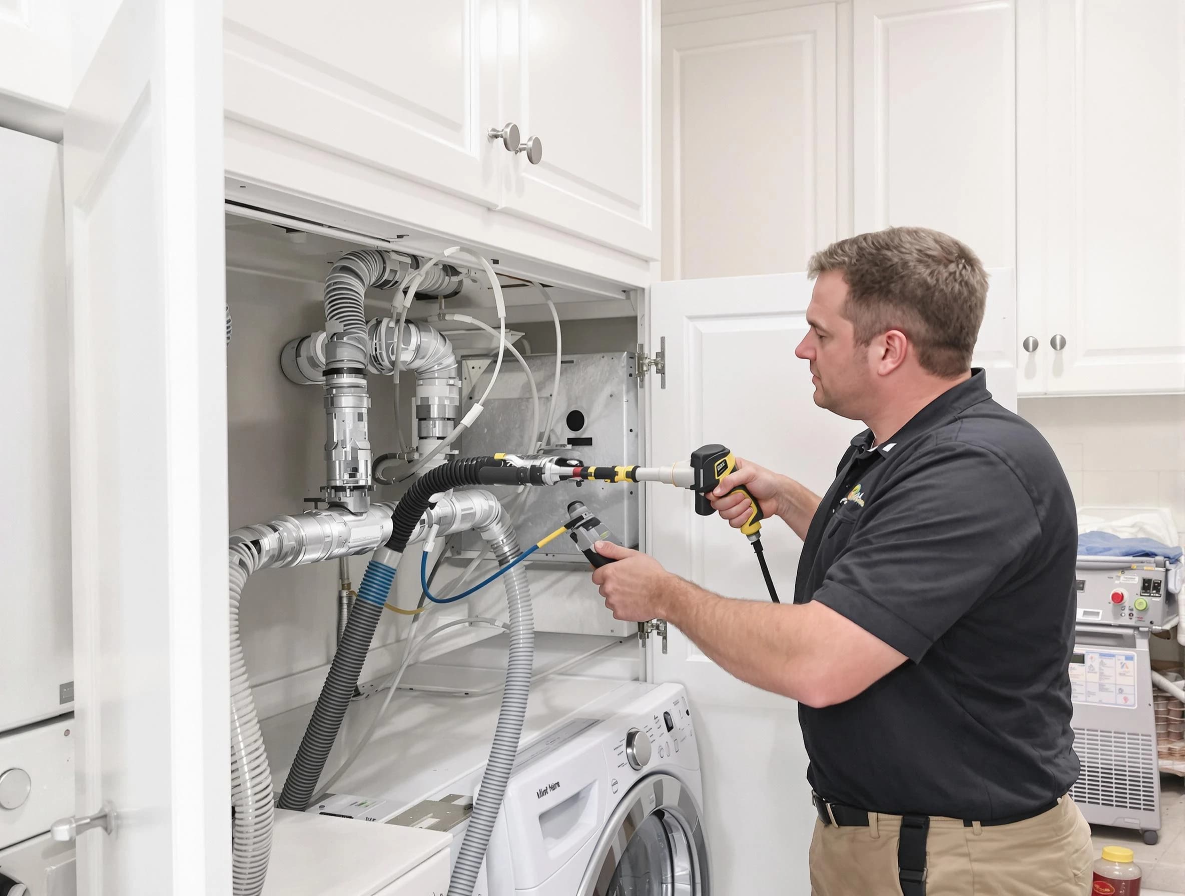 Farr West Dryer Vent Cleaning professional removing severe blockage from a clogged dryer vent in Farr West