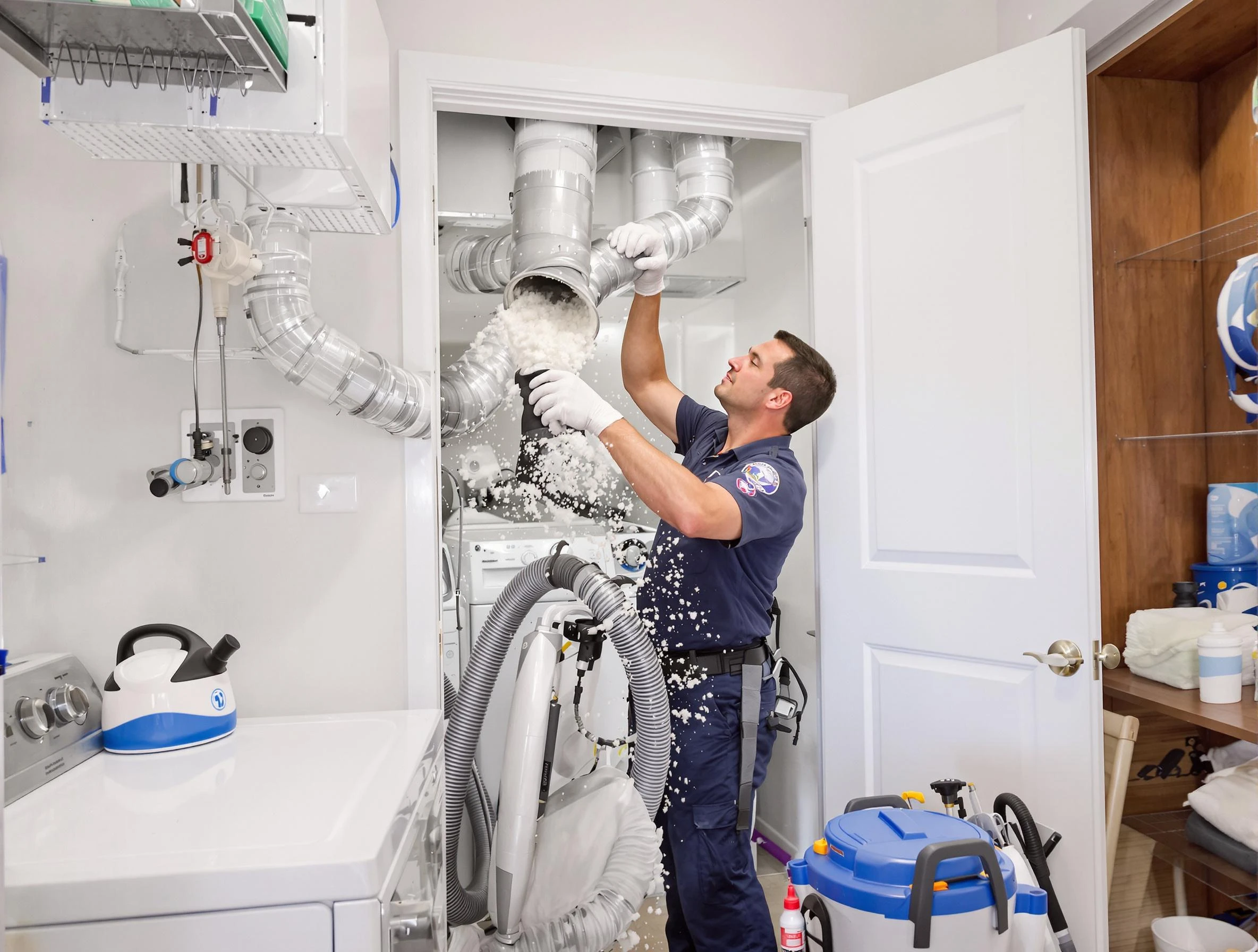 Farr West Dryer Vent Cleaning technician delivering thorough residential dryer vent cleaning service in Farr West